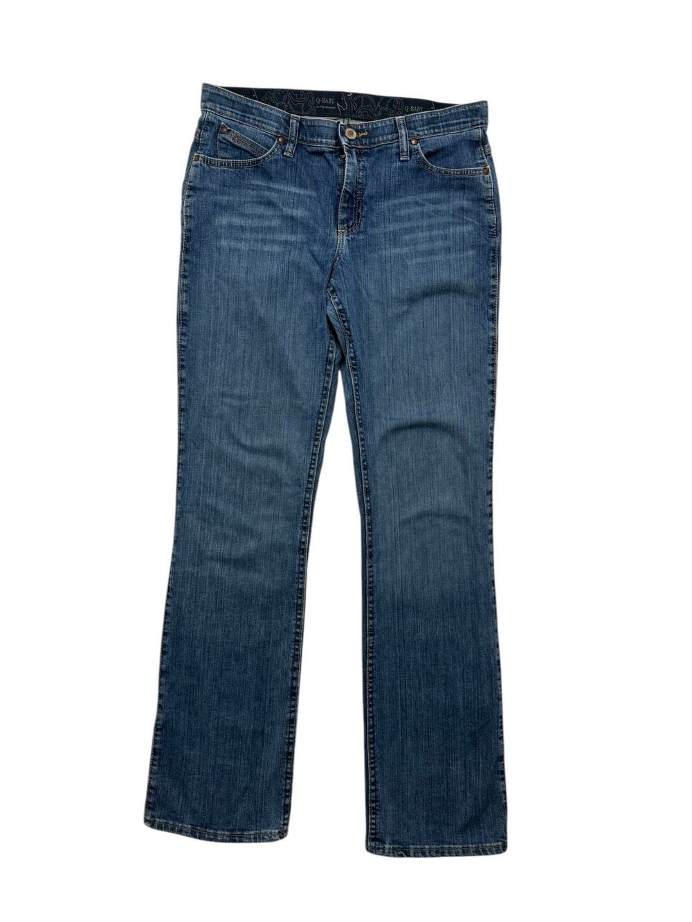 WRANGLER Q-Baby Ultimate Riding Jean Boot Cut Size 11/12 x 36 Womens Blue Denim